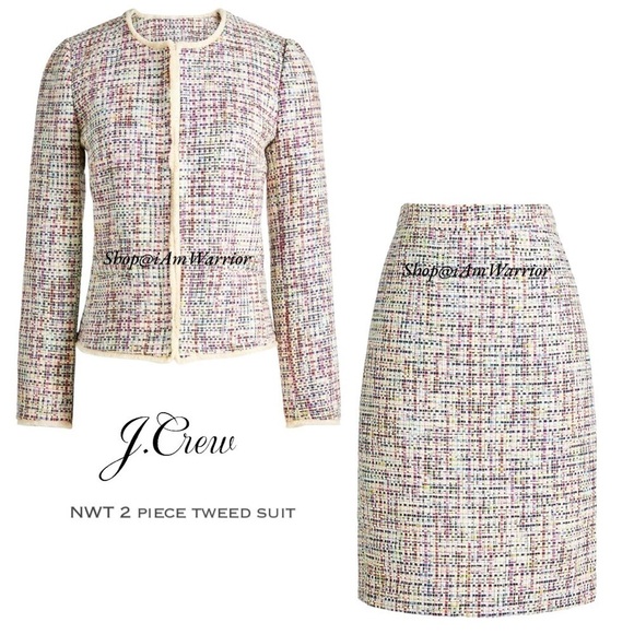 J.Crew NWT confetti fringe tweed collarless blazer + skirt set *shop@iamwarrior - Picture 5 of 12